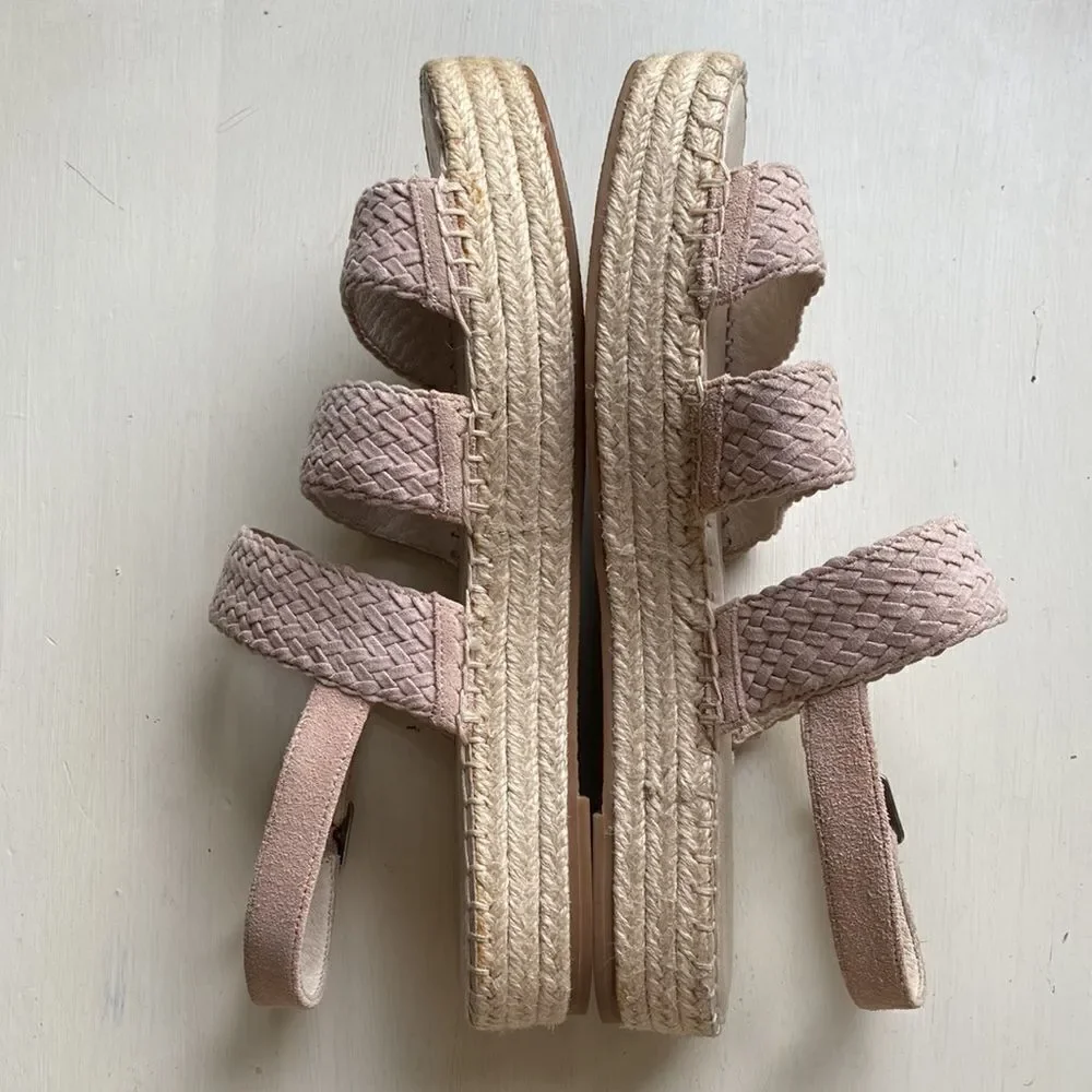 Nordstrom Caslon Braided Leather Espadrille Sandel Size 9.5